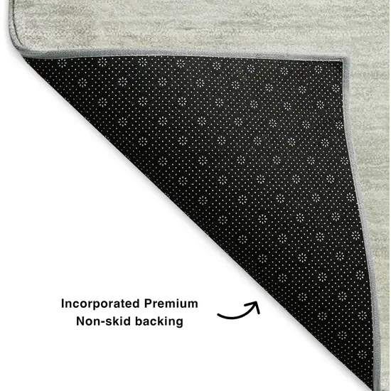 Ivory And Gray Abstract Washable Area Rug With UV Protection Photo 8