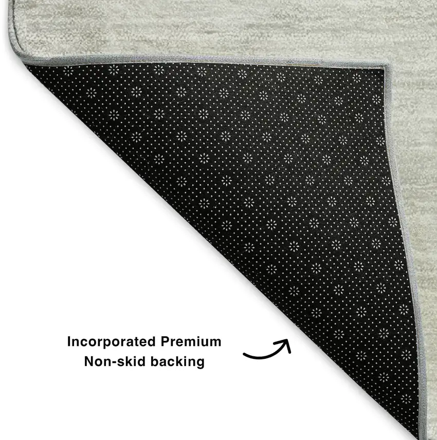 Ivory And Gray Abstract Washable Area Rug With UV Protection Photo 8