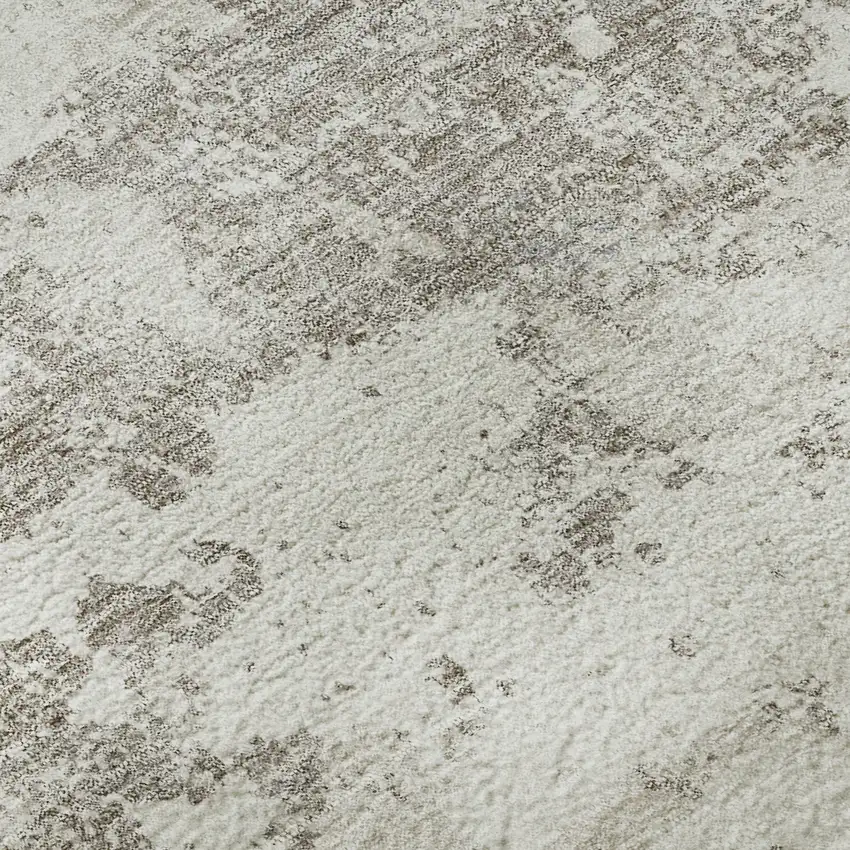 Ivory And Gray Abstract Washable Area Rug With UV Protection Photo 9