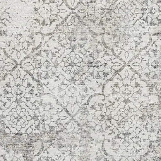 Ivory And Gray Abstract Washable Area Rug With UV Protection Photo 3