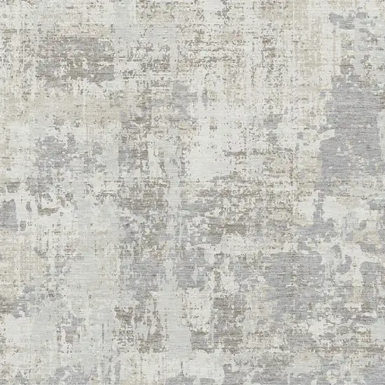 Ivory And Gray Abstract Washable Area Rug With UV Protection Photo 2