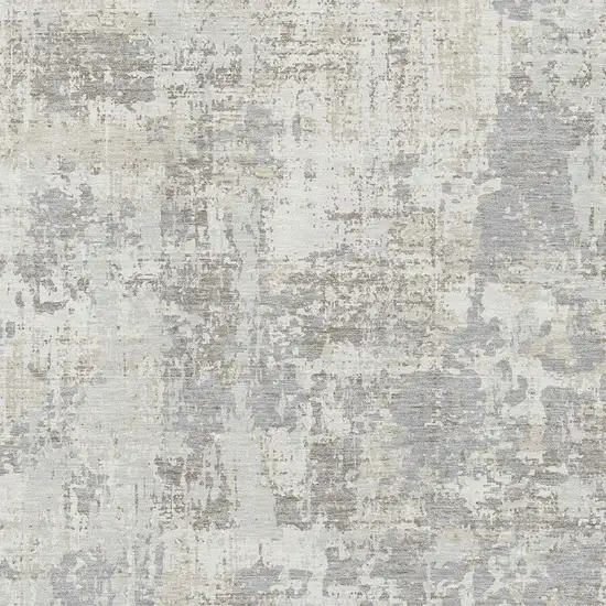 Ivory And Gray Abstract Washable Area Rug With UV Protection Photo 2