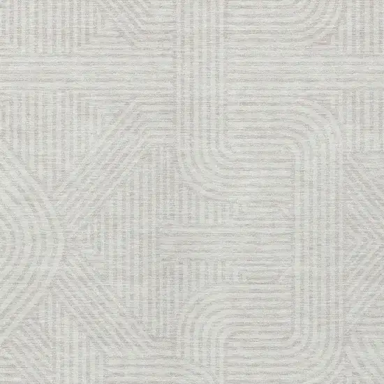 Ivory And Gray Abstract Washable Indoor Outdoor Area Rug Photo 6