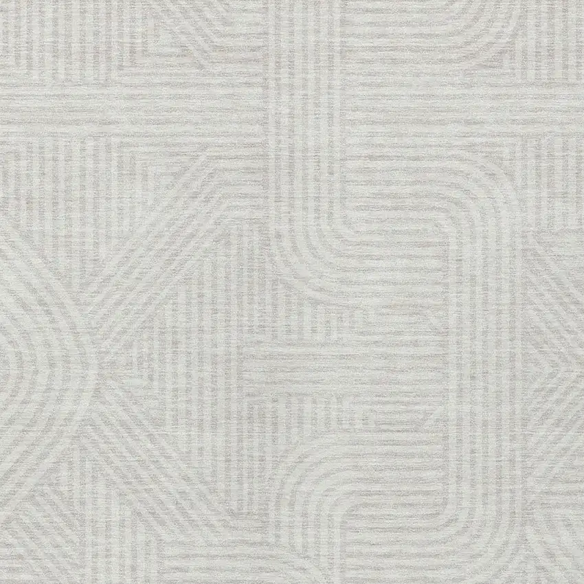 Ivory And Gray Abstract Washable Indoor Outdoor Area Rug Photo 6
