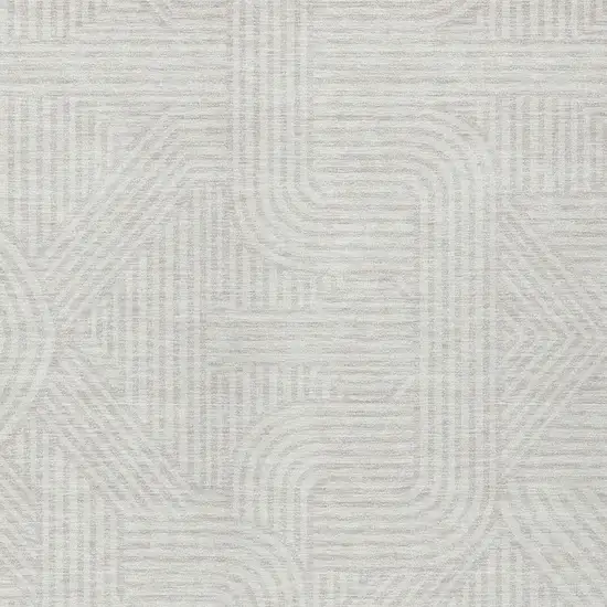 Ivory And Gray Abstract Washable Indoor Outdoor Area Rug Photo 6