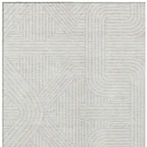 Photo of Ivory And Gray Abstract Washable Indoor Outdoor Area Rug