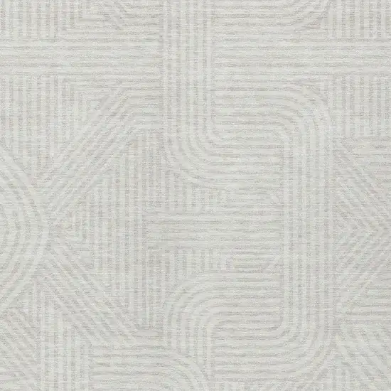 Ivory And Gray Abstract Washable Indoor Outdoor Area Rug Photo 6