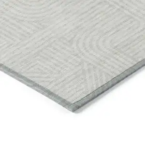 Photo of Ivory And Gray Abstract Washable Indoor Outdoor Area Rug