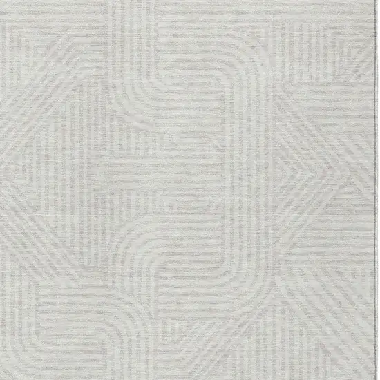 Ivory And Gray Abstract Washable Indoor Outdoor Area Rug Photo 5