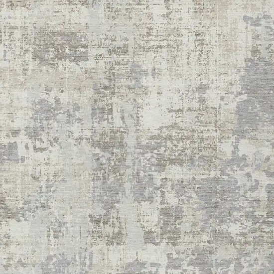 Ivory And Gray Abstract Washable Indoor Outdoor Area Rug Photo 5