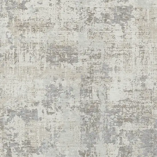 Ivory And Gray Abstract Washable Indoor Outdoor Area Rug Photo 5