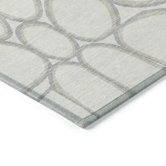 Ivory And Gray Abstract Washable Indoor Outdoor Area Rug Photo 5
