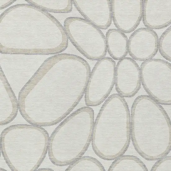 Ivory And Gray Abstract Washable Indoor Outdoor Area Rug Photo 6