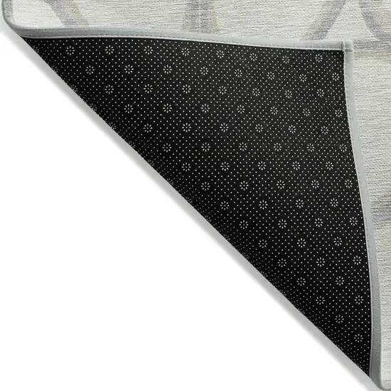 Ivory And Gray Abstract Washable Indoor Outdoor Area Rug Photo 4