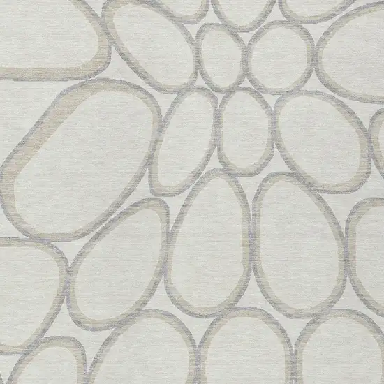Ivory And Gray Abstract Washable Indoor Outdoor Area Rug Photo 6