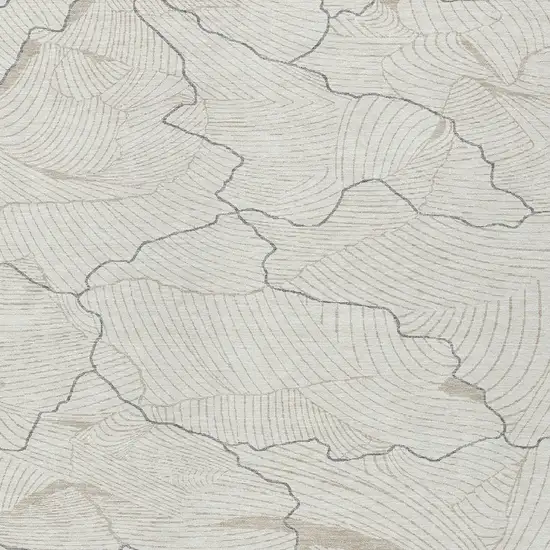 Ivory And Gray Abstract Washable Indoor Outdoor Area Rug Photo 5