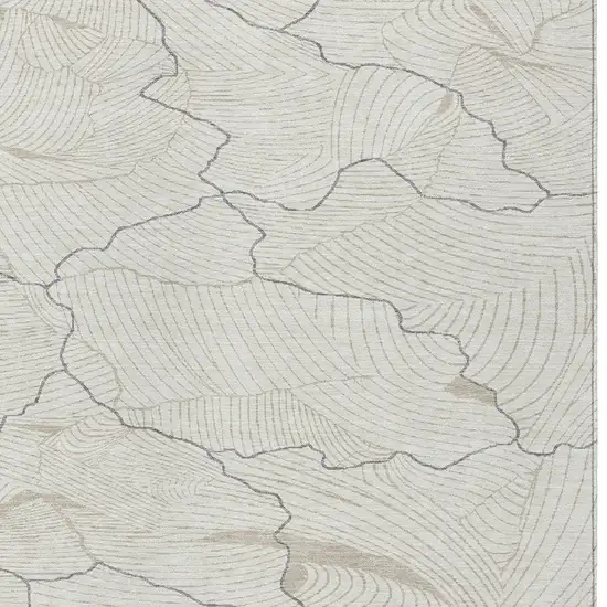 Ivory And Gray Abstract Washable Indoor Outdoor Area Rug Photo 5