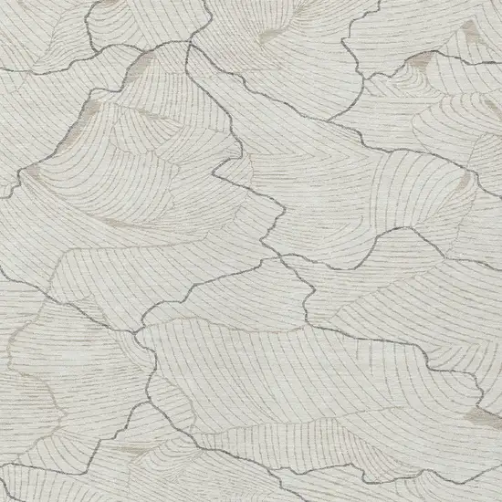 Ivory And Gray Abstract Washable Indoor Outdoor Area Rug Photo 5