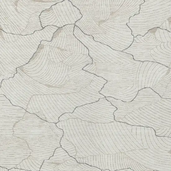 Ivory And Gray Abstract Washable Indoor Outdoor Area Rug Photo 5