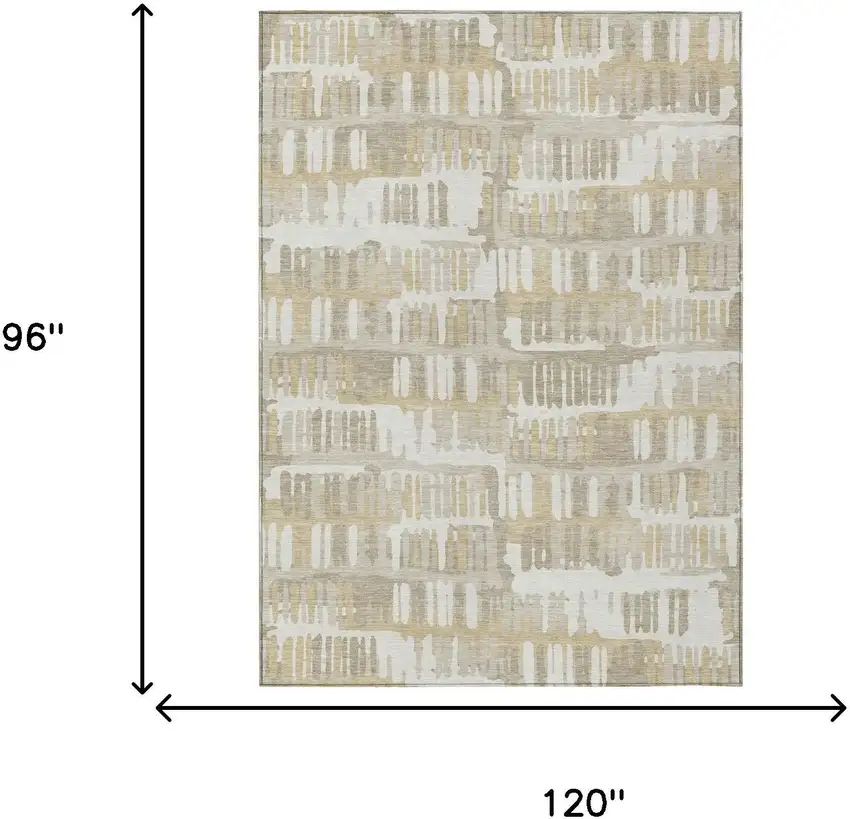 Ivory And Gray Abstract Washable Indoor Outdoor Area Rug Photo 9