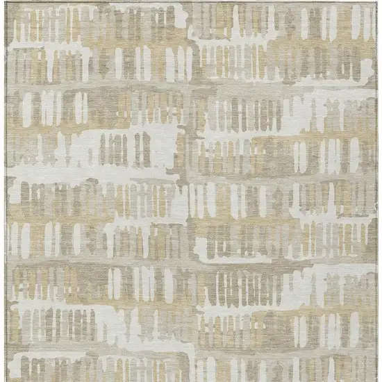 Ivory And Gray Abstract Washable Indoor Outdoor Area Rug Photo 6