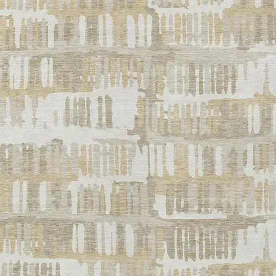 Ivory And Gray Abstract Washable Indoor Outdoor Area Rug Photo 3