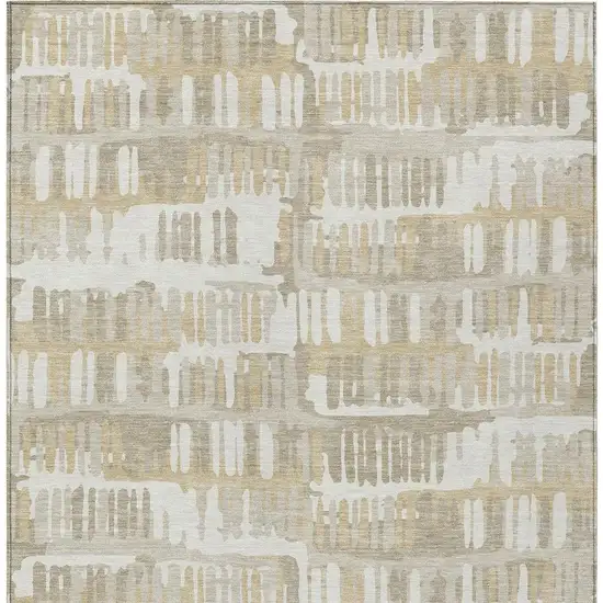 Ivory And Gray Abstract Washable Indoor Outdoor Area Rug Photo 4