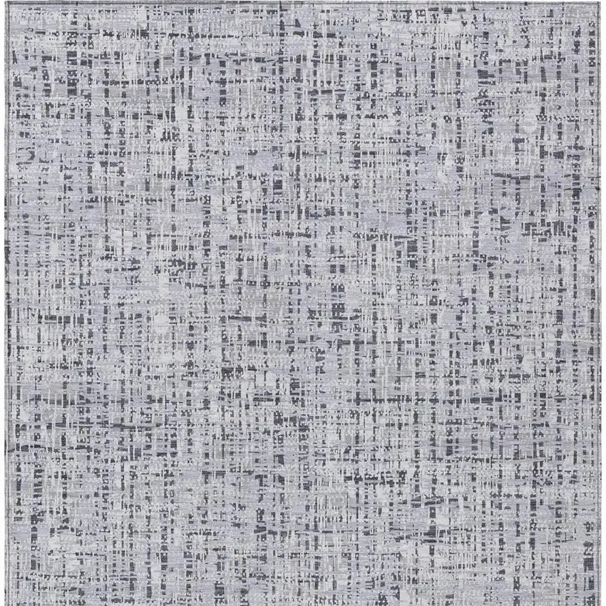 Ivory And Gray Abstract Washable Indoor Outdoor Area Rug Photo 4