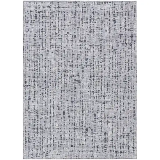 Ivory And Gray Abstract Washable Indoor Outdoor Area Rug Photo 2