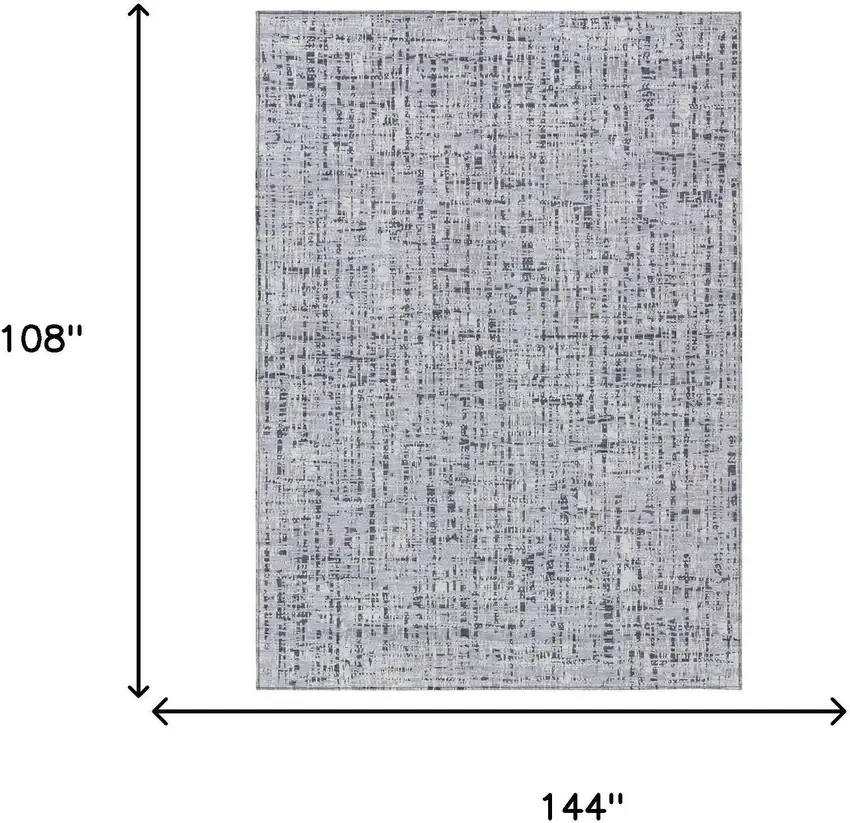 Ivory And Gray Abstract Washable Indoor Outdoor Area Rug Photo 7
