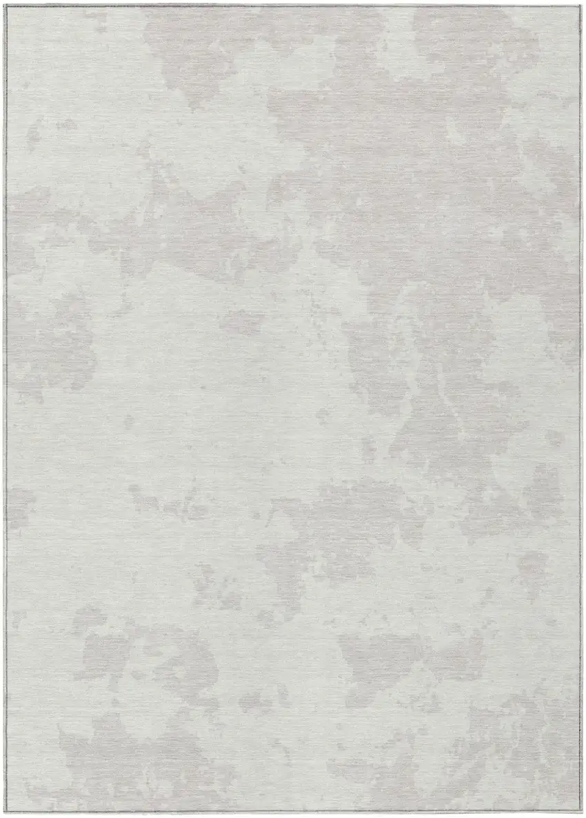 Ivory And Gray Abstract Washable Indoor Outdoor Area Rug Photo 2