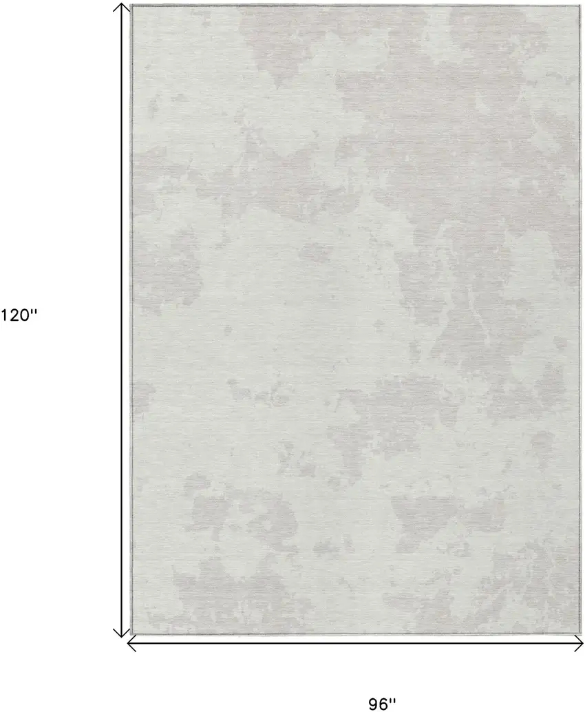 Ivory And Gray Abstract Washable Indoor Outdoor Area Rug Photo 3