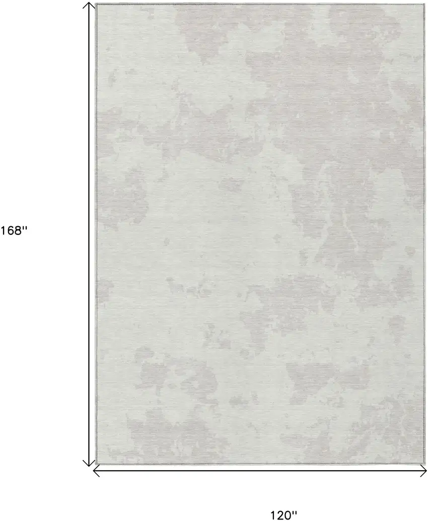 Ivory And Gray Abstract Washable Indoor Outdoor Area Rug Photo 7