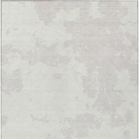 Ivory And Gray Abstract Washable Indoor Outdoor Area Rug Photo 6