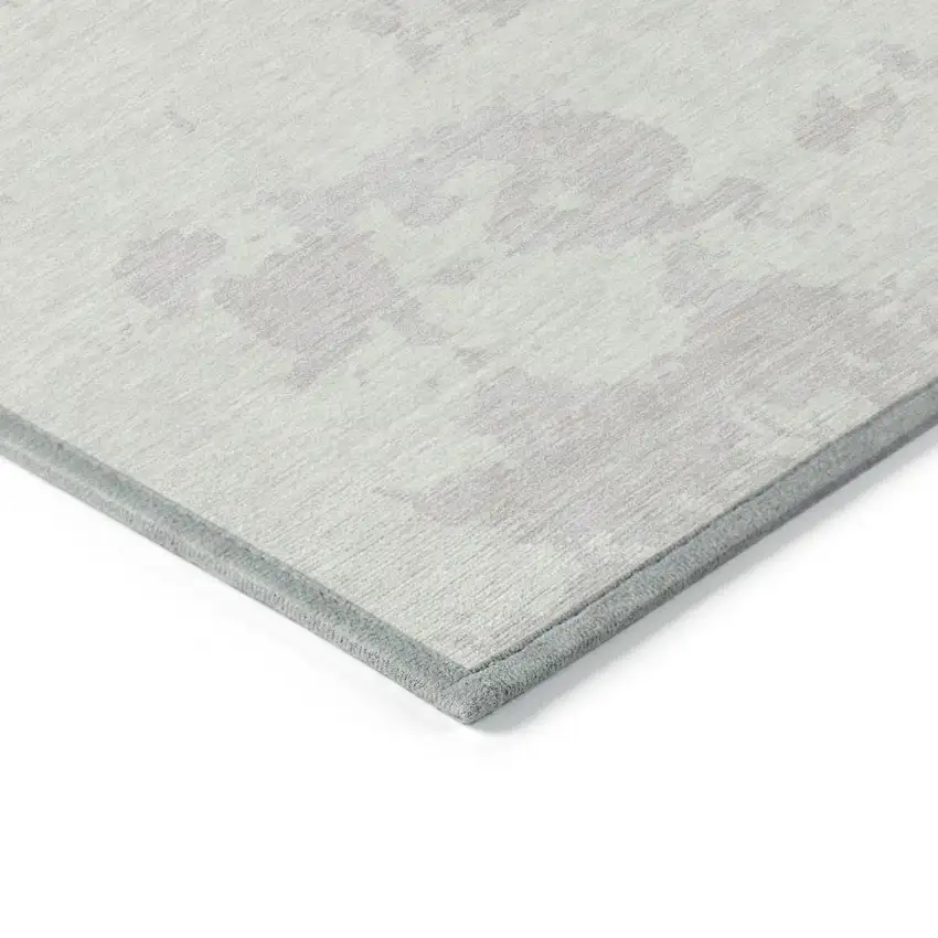 Ivory And Gray Abstract Washable Indoor Outdoor Area Rug Photo 4
