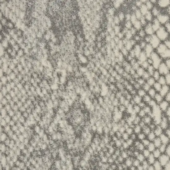 Ivory And Gray Animal Print Distressed Area Rug Photo 6