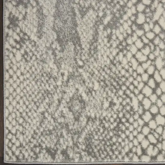 Ivory And Gray Animal Print Distressed Area Rug Photo 7