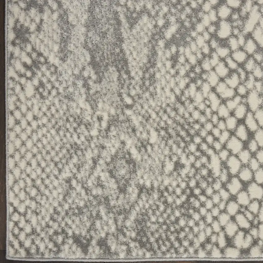 Ivory And Gray Animal Print Distressed Area Rug Photo 7