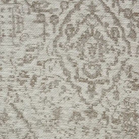Ivory And Gray Damask Area Rug Photo 3
