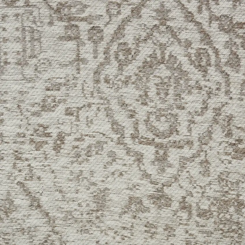 Ivory And Gray Damask Area Rug Photo 3