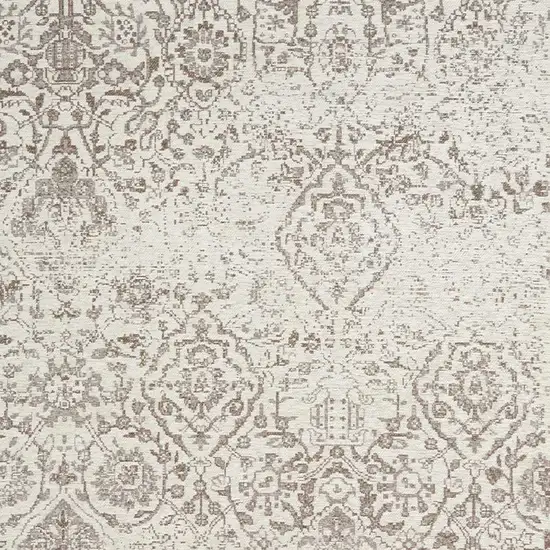 Ivory And Gray Damask Area Rug Photo 7
