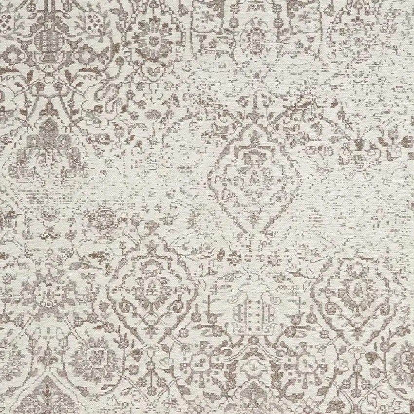 Ivory And Gray Damask Area Rug Photo 7