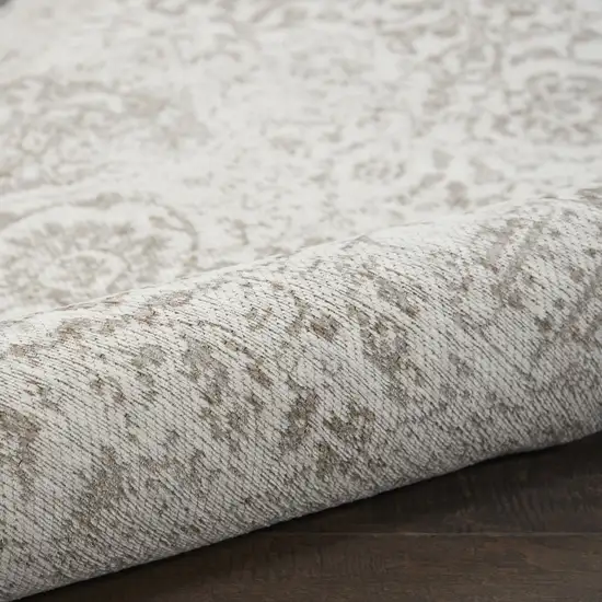 Ivory And Gray Damask Area Rug Photo 9