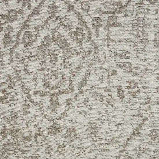 Ivory And Gray Damask Area Rug Photo 2
