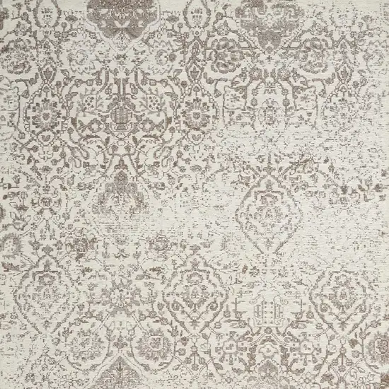Ivory And Gray Damask Area Rug Photo 8