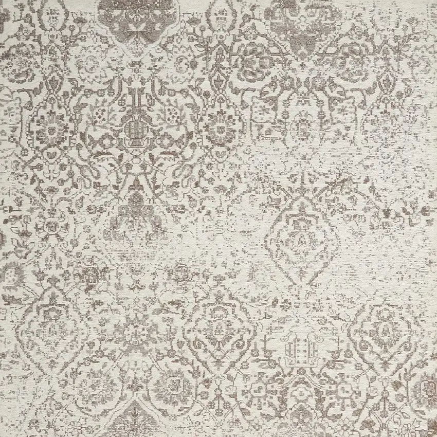 Ivory And Gray Damask Area Rug Photo 8