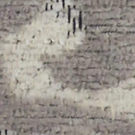 Ivory And Gray Damask Distressed Area Rug Photo 2