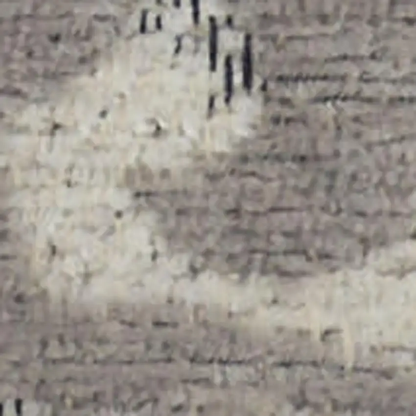 Ivory And Gray Damask Distressed Area Rug Photo 2