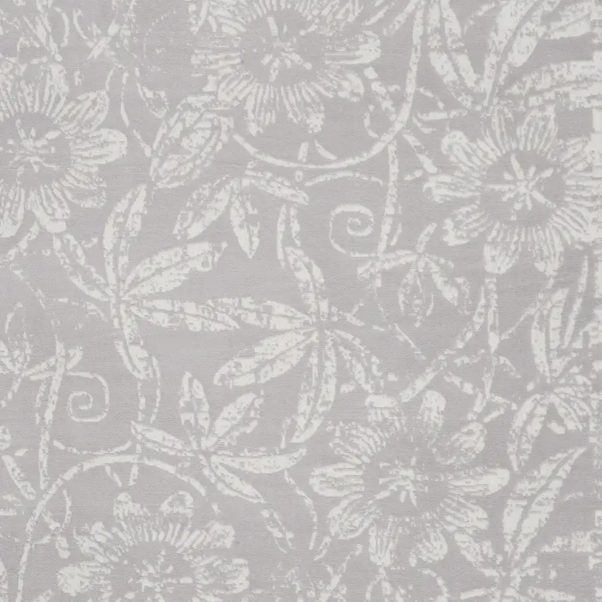 Ivory And Gray Floral Distressed Area Rug Photo 7