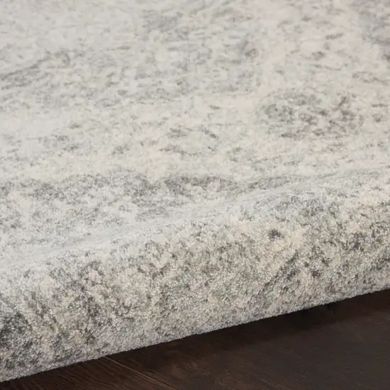 Ivory And Gray Floral Medallion Distressed Area Rug Photo 7